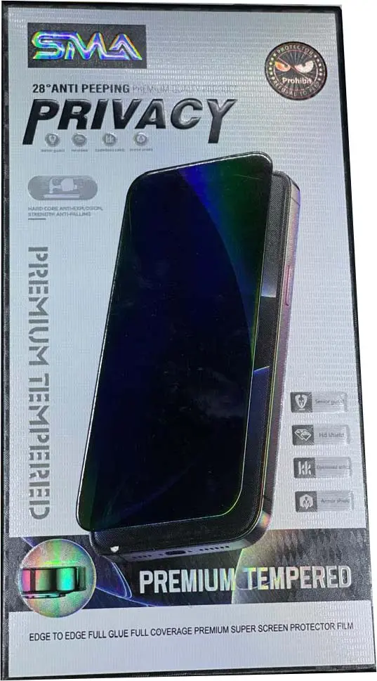 SMA privacy premium tempered glass